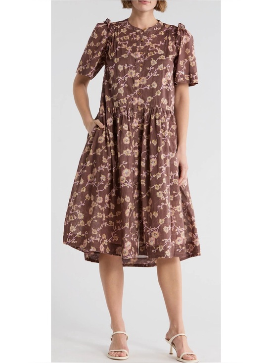 Free People Dresses & Skirts - Free People Bella Mae brown floral midi dress NWT